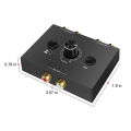 2 Into 1 Out 1 Into 2 Out Fast Audio Switcher Black Metal for Multi-Device Connection Fast Switching.