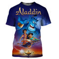 Disney T-Shirts Aladdin Cartoon Anime 3D Print Streetwear Men Women Fashion Oversized T Shirt Kids Boys Girls Tees Tops Clothing. 