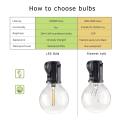 25PCS G40 1W LED String Lights Replacement Bulb E12 220V Warm White 2700K Glass LED Light Bulbs 360 Grad Beam Angle Non-Dimmable--Warm white 2700K--E12 220V-240V. 