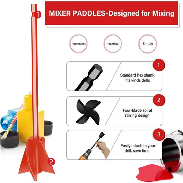 ZOROOM%204Pcs%20Epoxy%20Mixing%20Stick%20Paint%20Stirring%20Rod%20Cement%20Paint%20Mixer%20Attachment%20with%20Drill%20Chuck%20for%20Oil%20Paint%20-%20Image%202