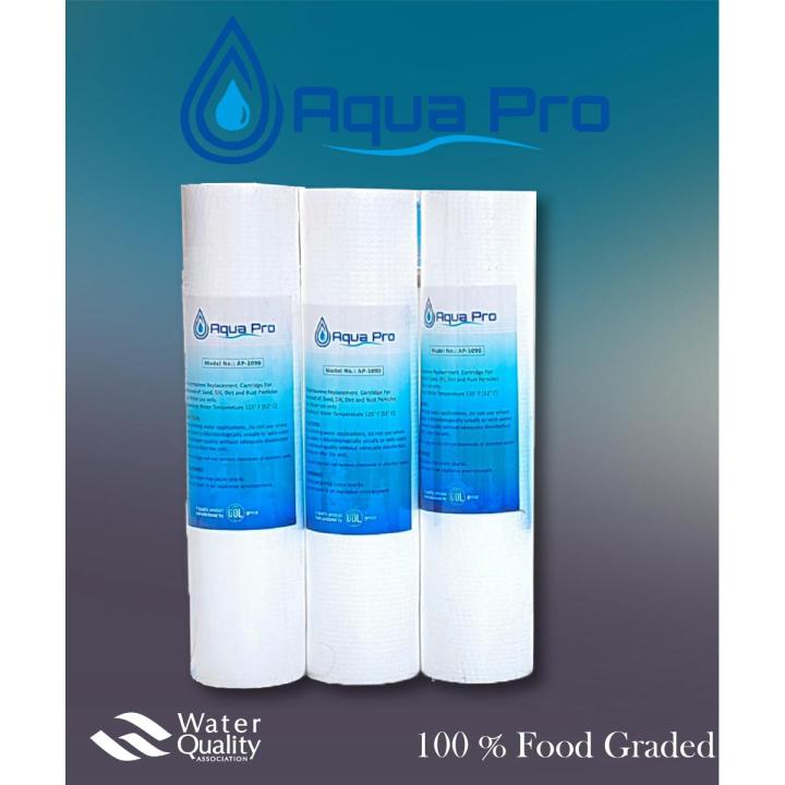 Water Purifier Aqua Pro Premium Quality PP Filter Cartridge Package of 3 Pieces.