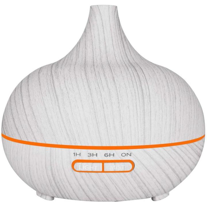 300Ml Electric Humidifier Aroma Oil Diffuser Ultrasonic White Wood Grain Air Purifier For Home Uk Plug
