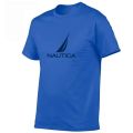 Summer New NAUTICA Fashion Print Men's Casual Sports Street Short-Sleeved Round Neck Oversized Men's T-Shirt 2023 Brand.