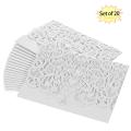 20pcs/set Wedding Invitation Card Cover Pearl Paper Laser Cut Hollow Heart Pattern Invitation Cards Wedding Anniversary Supplies--Gold. 