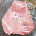 Sweater Hooded Girls' Spring and Autumn New Korean Style Cartoon Printed Student Pullover Top Middle and Big Children's Coat Fashion. 