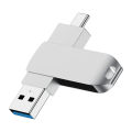 Mobile phone computer USB flash drive type-c car USB flash drive rotating USB3.1 high-speed large-capacity 256G dual-purpose metal USB flash drive. 