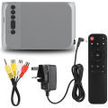 YG320 Battery Version Mini LCD Projector HD 1080P Silver Grey with Remote Control 100-240V (UK). 