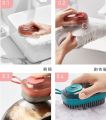 Multifunctional Hydraulic Cleaning Brush Kitchen Washing Brush Replaceable Brush Head Liquid Washing Brush. 