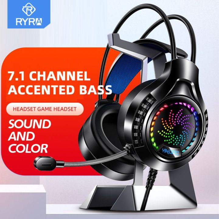 RYRA Professional Led Light Wired Gaming Headphones With Microphone For Computer PS4 PS5 Xbox Bass Stereo PC Gaming Headset Gift