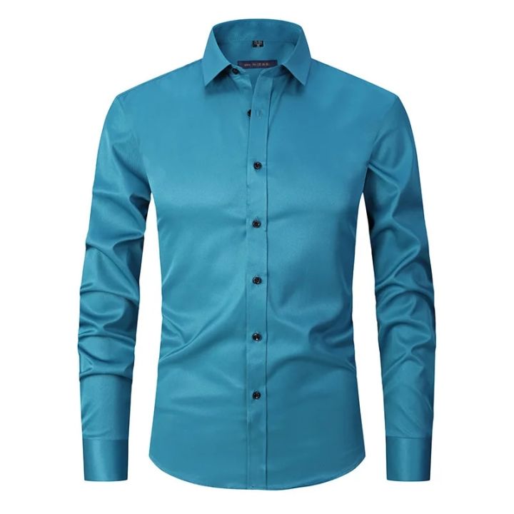 Anti-Wrinkle%20No-Ironing%20Elasticity%20Slim%20Fit%20Men%20Dress%20Casual%20Long%20Sleeve%20Shirt%20White%20Black%20Blue%20Red%20Male%20Social%20Formal%20Shirts%20-%20Image%202