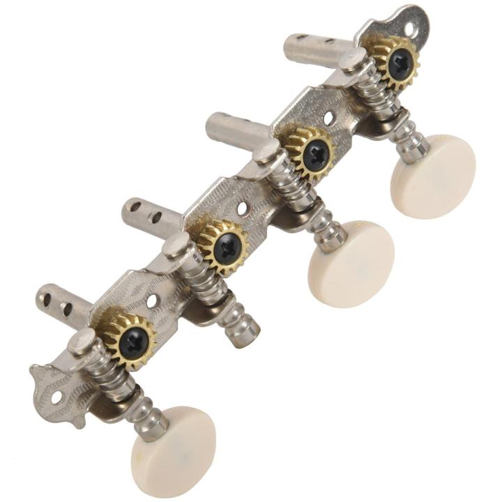 Machines Tuners Pegs Tuning Key with White Pearl Knobs 4L+4R for Mandolin - White + silver