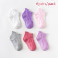 6 pairs Candy Color Baby Socks Cotton Soft Casual Kids Socks Baby Boys Girls Non-slip Floor Sock. 