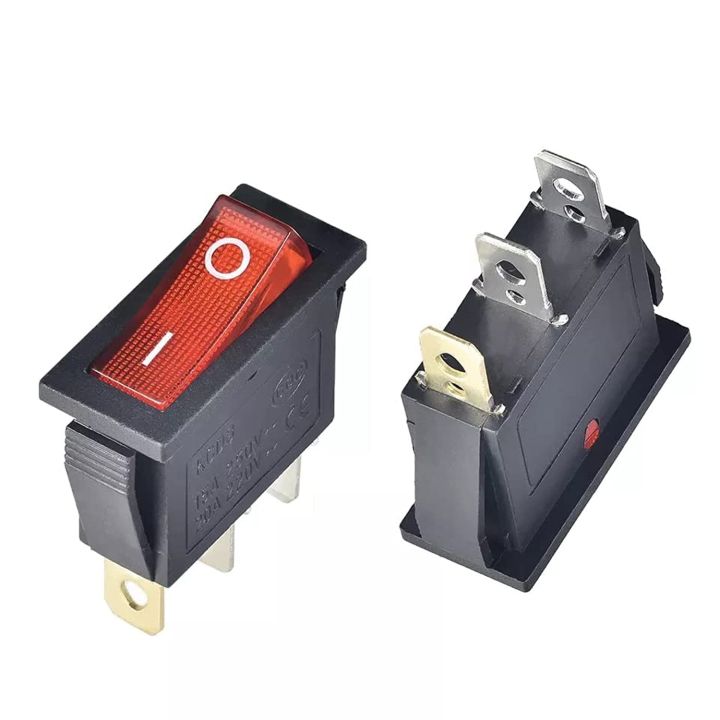RED Indicators KCD3 Rocker Switch 16A 250V 3 Pin 2Pcs | Daraz.com.bd