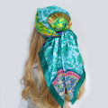 【selevn roind】Fashion Square Silk Scarf Women Headband 90*90cm Print Neck Scarfs Office Hair Band Hand Kerchief Female Bandana Headwear. 
