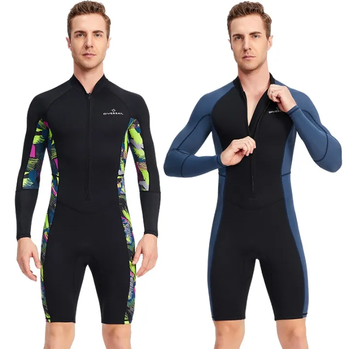 Men's%20Wetsuits%201.5/mm%20Neoprene%200.5mm%20Lycra%20Front%20Zip%20Long%20Sleeve%20Shorty%20Dive%20Skin%20Snorkeling,%20Surfing,Canoeing,%20Swimming%20-%20Image%205
