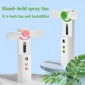 Portable Handheld USB Rechargeable Water Misting Spray Air Cooling Fan. 