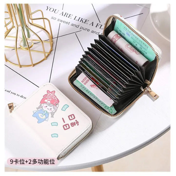 Women's%20Cartoon%20Cute%20Japanese%20Girl%20Heart%20Small%20Coin%20Purse%20Short%20ID%20Card%20Package%20All-In-One%20Bag%20-%20Image%203
