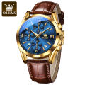 OLEVS 2872 Analog Men's Watch Waterproof Sport Leather. 