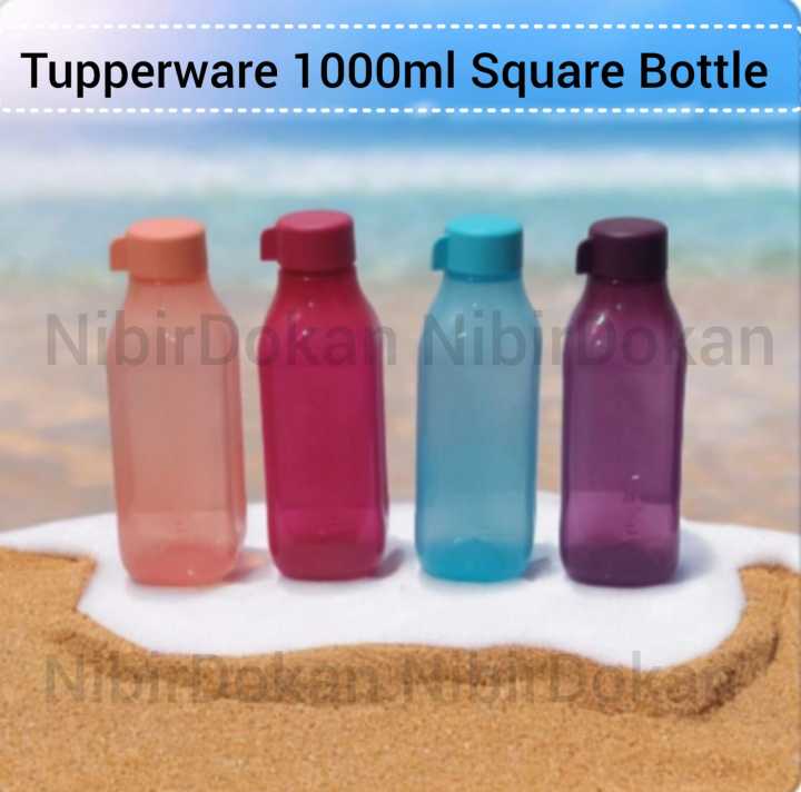 1 Pcs Tupperware ECO 1 Ltr Square Water Bottle