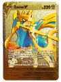 【Happy baby toy store】Hard Metal Pokemon Cards Golden Pokemon Letter Metal Pikachu Mewtwo Charizard Vmax Collection Trading Battle Card. 