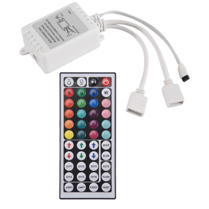 RGB LED Controller+44 Keys Remote Control RGB Control Box IR Light ...