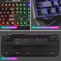 SHIPADOO D620 104-key Wired RGB Color Cracked Backlight Gaming Keyboard Mouse Kit for Laptop, PC. 