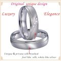 Top Quality Marriage Alliances White Gold Color couple Wedding Rings set for men and women stainless steel jewelry never fade. 