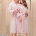 Soft Waffle Knit Kimono Robe – Lightweight Travel-Friendly Bathrobe Set.