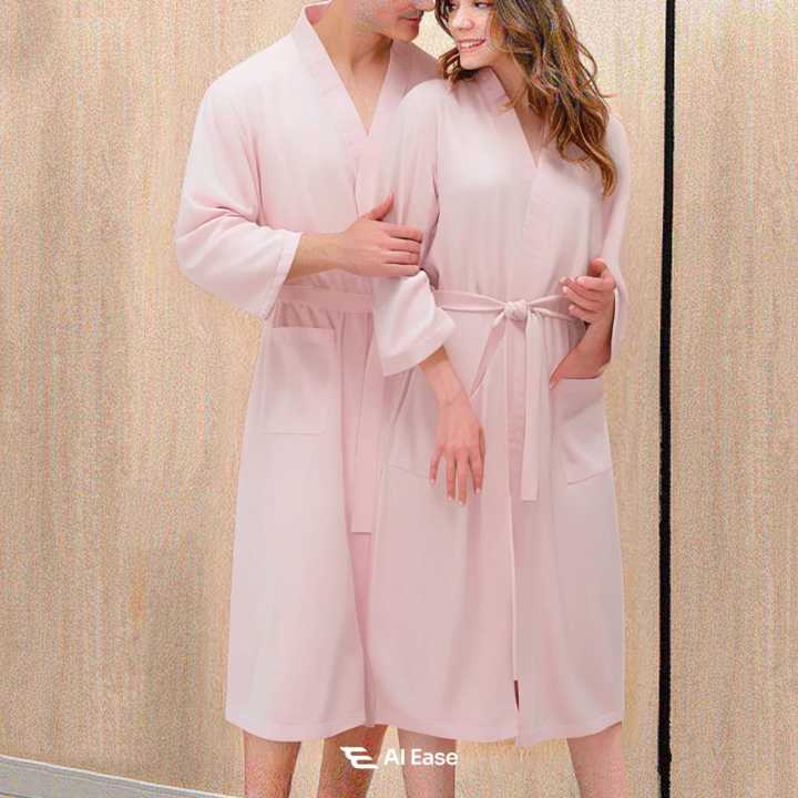Premium%20Waffle%20Knit%20Unisex%20Bathrobe%20%E2%80%93%20Lightweight%20Knee-Length%20Spa%20Set%20-%20Image%202