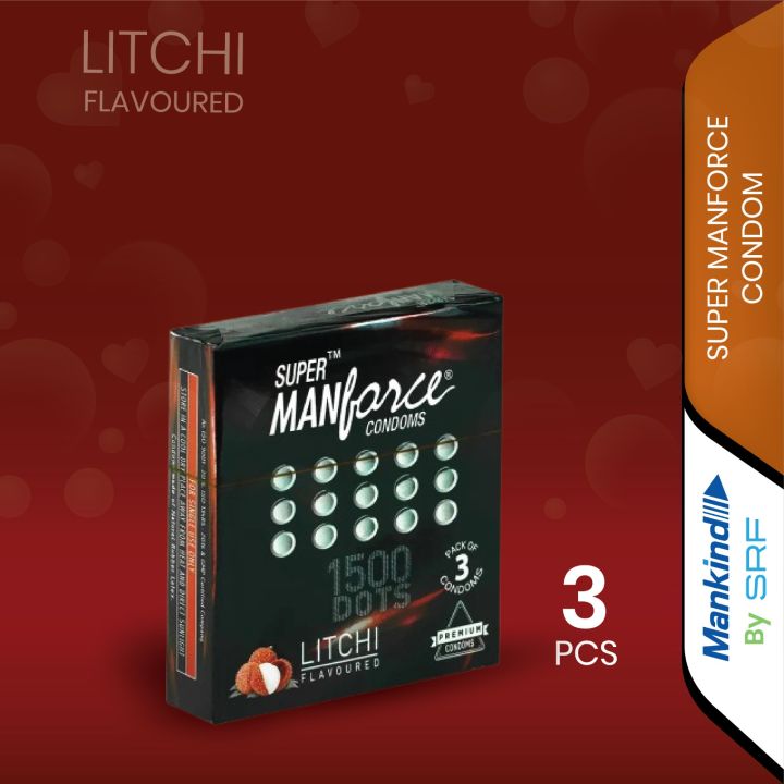 Man Force Kit Manforce Litchi Condom 3 Pcs Male Sexual Health Product Litchi Flavored ...