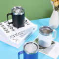 304 coated hot and cold stainless steel drinking cup, anti-fall, anti-scalding, large-capacity mug, office cup, 500ml. 