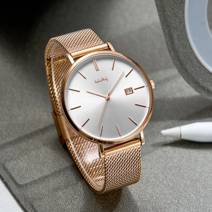 Women's%20Minimalist%20Quartz%20Watch%20Business%20Fashion%20Analog%20Calendar%20Stainless%20Steel%20Wrist%20Watch%20-%20Image%203