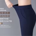 Spring and Autumn New Black plus Size Outer Wear Leggings Women's Thin Mom Pants High Waist Casual Stretch Slimming Pants.