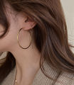 Women Hoop Earrings Exaggerated Hoop Ear Loop Smooth Ring Earring Stainless Steel Jewelry For Women. 