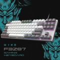 AULA F3287 Wired TKL Rainbow Mechanical Gaming Keyboard, 80% Compact Tenkeyless 87 Keys Layout w/Tactile Blue Switches, White & Grey Mixed-Color Keycaps, Programmable Macro Keys.