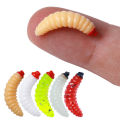 50pcs Plastic Maggot Baits – 1" Bread Worm Fishing Lures for Freshwater. 
