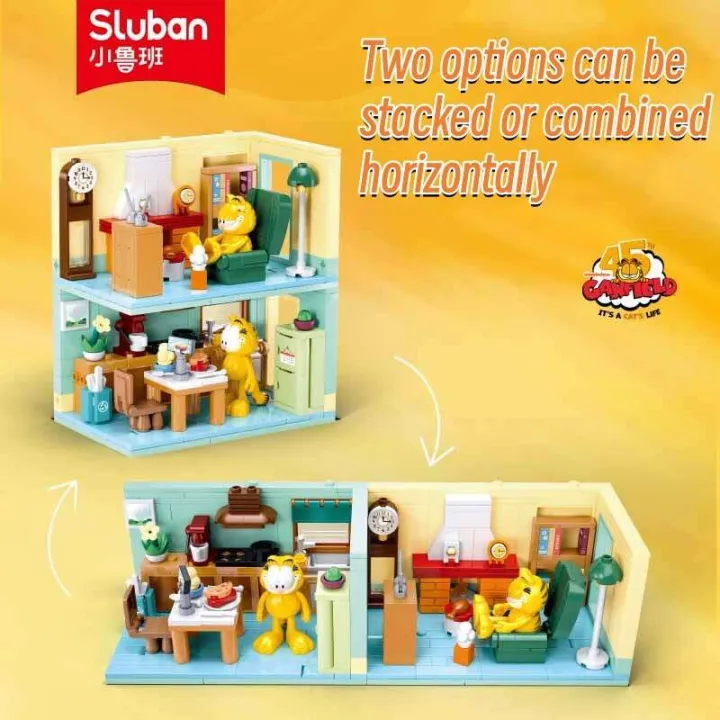 Xiaoluban%20Children's%20Block%201226%20Garfield%20Home%20Combination%20Model%20Compatible%20with%20LEGO%20Creative%20Assembly%20Toys%20-%20Image%202