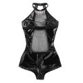 New Black Mesh Sleeveless Faux Leather Hollow out Bodysuit Women Plus Size 5XL PU Body Feminino Clubwear Party Bodysuits.