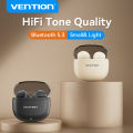 Vention Elf E06 Bluetooth 5.3 5.4 Earbuds with AI-Based ENC Earphone High Fidelity Audio Headset with Mic Support Call Video Touch Control True Wireless Earphone.