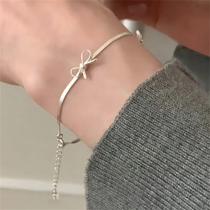 Fashion Sweet Bow Bracelets For Women Girls Sparkling Delicate Ribbon Bowknot WANNA
