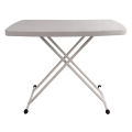 Small Folding Table Space Saving Folding Table PE and Steel Pipe White Rectangular Portable for Bedside for Dining Room. 