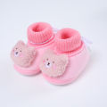 【Happy childhood memories】(New) cute bear baby shoes winter warm newborn flats boy girl soft sole velvet shoes cartoon animal elastic toddler shoes.
