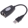 USB UTP Extender Adapter Over Single RJ45 Ethernet CAT5E 6 Cable Up to 150ft. 