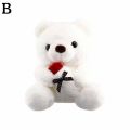 25cm Kawaii Bear With Rose Plush Toy Stuffed Animal Dolls I Love You For Girl Friend Birthday Gift Romantic Present Wholesale.
