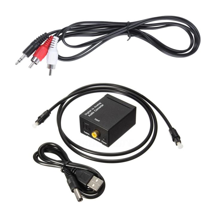 1 set Digital Optical Coaxial Signal to Analog Audio Converter Adapter & 1 pcs 3.5mm Headphones Plug Jack Audio Cable