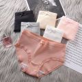 Soft Rib Milk-Silk Panty – Breathable Mid Waist Comfortable Underwear.