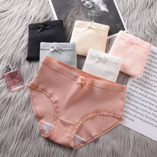 Soft Rib Milk-Silk Panty – Breathable Mid Waist Comfortable Underwear