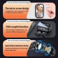 TOHAYIE G42 Wireless Headphones 5.3 Bluetooth Earphones Reflective LED Mirror Design TWS Touch Stereo Sports Earbuds Waterproof Headset.