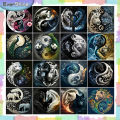 EverShine Full Square Diamond Painting Tiger Craft Kit Tai Chi Mosaic Animal DIY 30*30cm Embroidery Lion Panda Holiday Gifts MuXiaRe. 