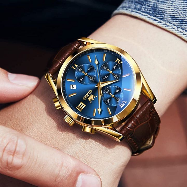 Olevs%20Elegant%20Men%20Fashion%20Analog%20Quartz%20Watch%20with%20Brown%20Leather%20Strap%20and%20Mineral%20Glass%20-%20Image%205